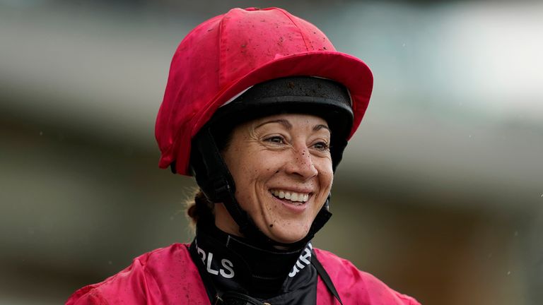 Hayley Turner is all smiles after her Ascot double