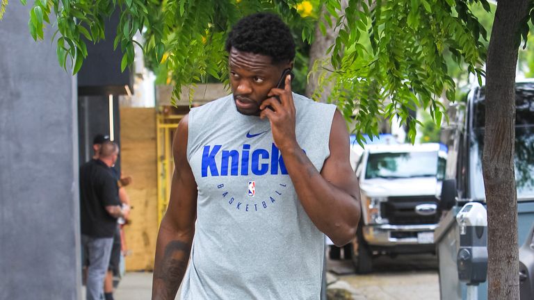 Julius Randle pictured in Los Angeles after signing with the New York Knicks in July