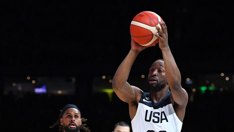 Kemba Walker lofts a floater in Team USA's exhibition game against Australia