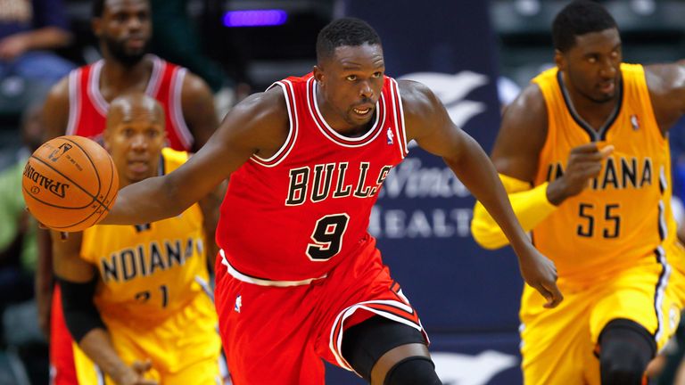 Luol Deng in action for the Chicago Bulls against the Indiana Pacers