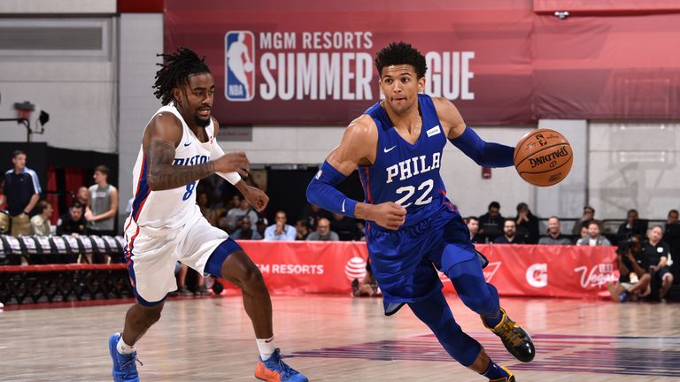 Matisse Thybulle in action for the Philadelphia 76ers at Summer League in Las Vegas