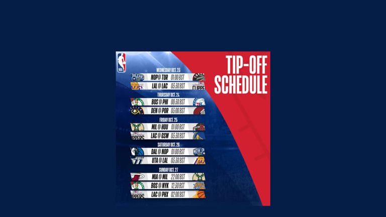 NBA 2019-20 opening week schedule - credit NBA
