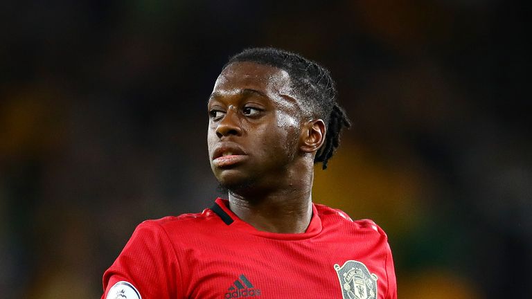 Aaron Wan-Bissaka during the Premier League match between Wolverhampton Wanderers and Manchester United at Molineux