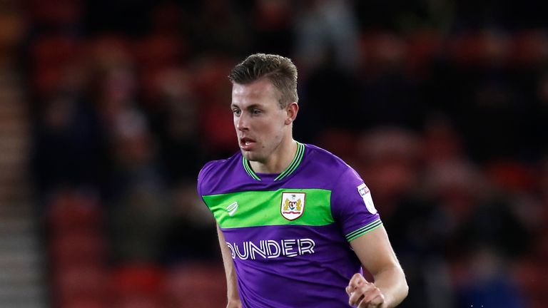 Adam Webster in action for Bristol City vs Middlesbrough