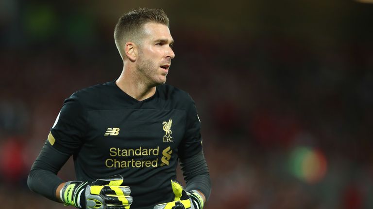 Adrian in action for Liverpool after coming on as first-half substitute for the injured Alisson
