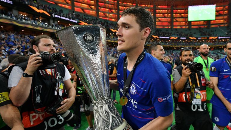 Andreas Christensen played in 15 games as Chelsea won the Europa League last season