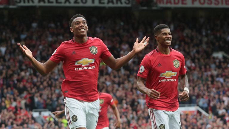 Anthony Martial marked his new number nine shirt with a poacher's finish