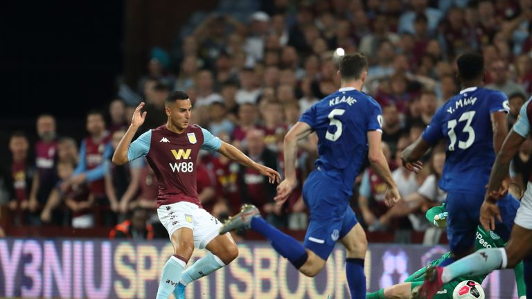 Anwar El Ghazi scores Villa's second in the fifth minute of stoppage time