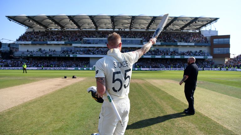 Ben Stokes salutes the crowd after his stunning 135no at Headingley in the third Ashes Test