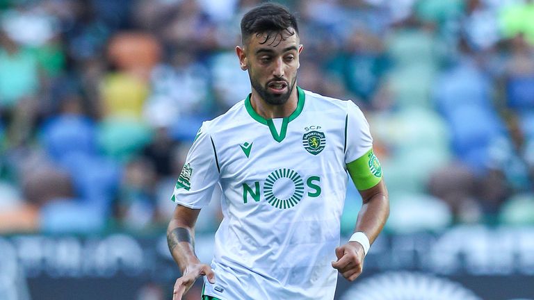 Bruno Fernandes of Sporting CP during the match Sporting CP v Valencia CF - Pre-Season Friendly at Estadio Jose Alvalade on July 28, 2019 in Lisbon, Portugal. 
