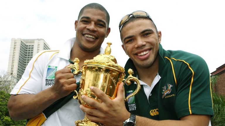 Habana and Wayne Julies on South Africa's World Cup victory parade in 2007