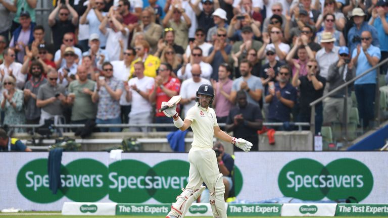 Rory Burns walks off after being dismissed for 133 in the first Test against Australia.