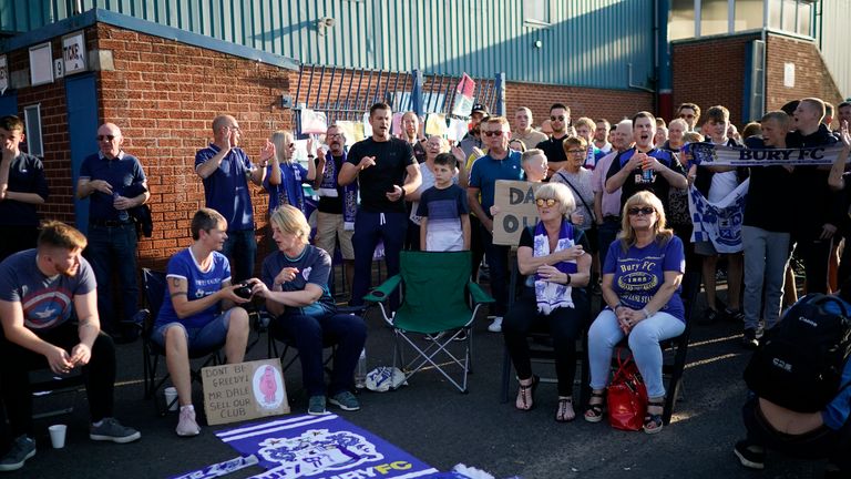 Bury fans show their support