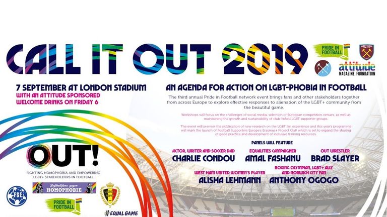 Call It Out 2019 banner, Pride in Football event
