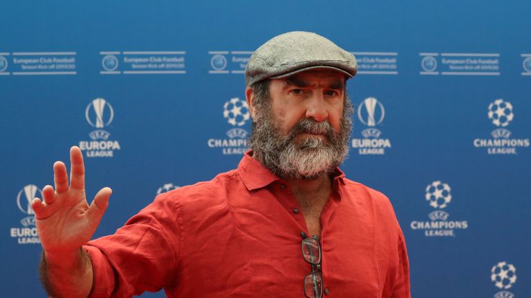 Eric Cantona arrives in Monaco ahead of the Champions League draw