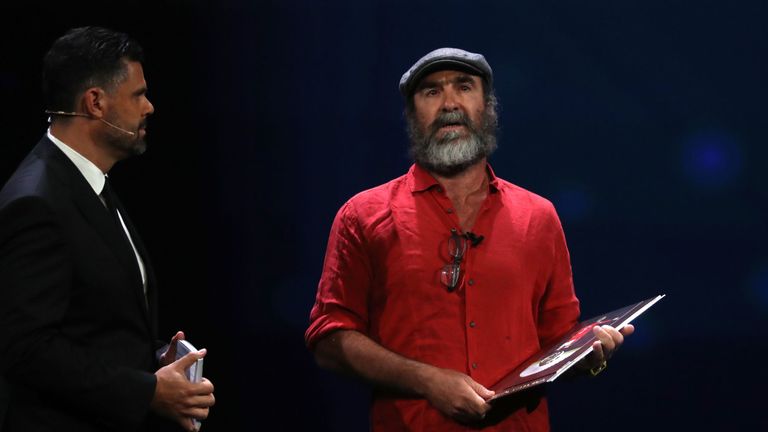 Eric Cantona surprised the crowd with his speech after receiving the UEFA President's Award