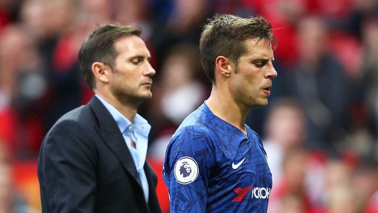 Cesar Azpilicueta had a tough day in his first Chelsea game under Frank Lampard
