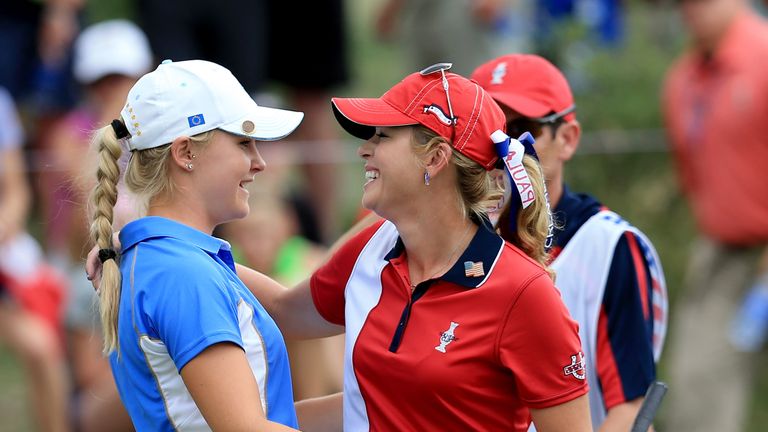 during the final day singles matches in the 2013 Solheim Cup at The Colorado Golf Club on August 18, 2013 in Parker, Colorado.