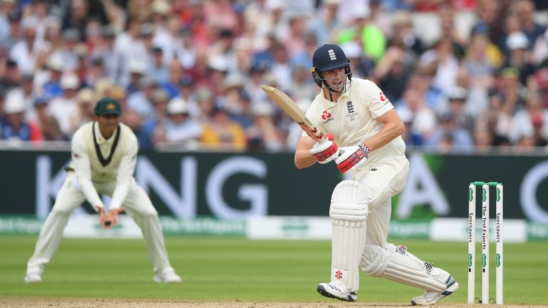 Chris Woakes scores on the leg-side during the first Ashes Test