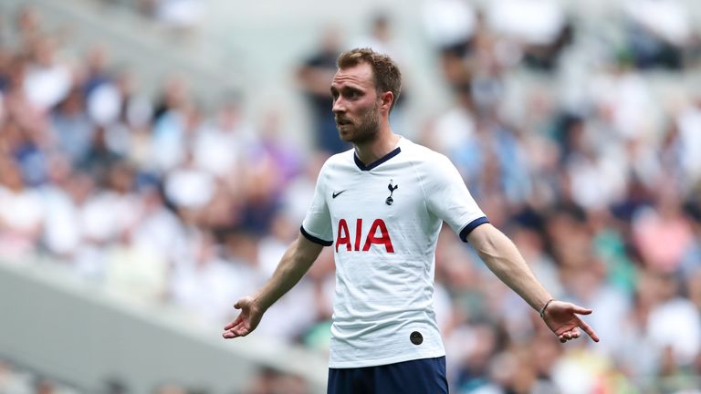 Christian Eriksen of Tottenham Hotspur reacts during the 2019 International Champions Cup match against Inter Milan