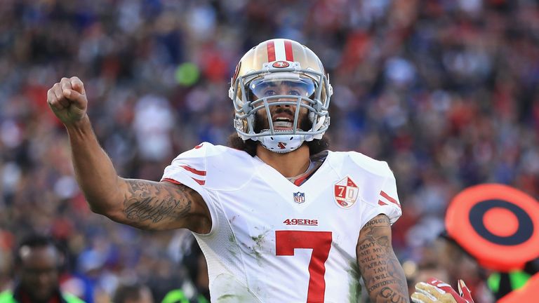 Colin Kaepernick at Los Angeles Memorial Coliseum on December 24, 2016 in Los Angeles, California.