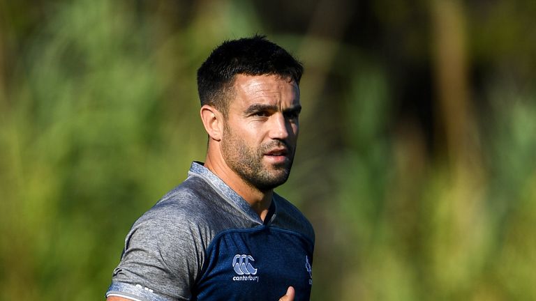 22 August 2019; Conor Murray during Ireland Rugby squad training at The Campus in Quinta do Lago in Faro, Portugal. Photo by Ramsey Cardy/Sportsfile