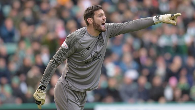 General match image of Craig Gordon of Celtic FC during the Ladbrokes Premiership match between Hibernian and Celtic at Easter Road on December 16, 2018 in Edinburgh, United Kingdom. 