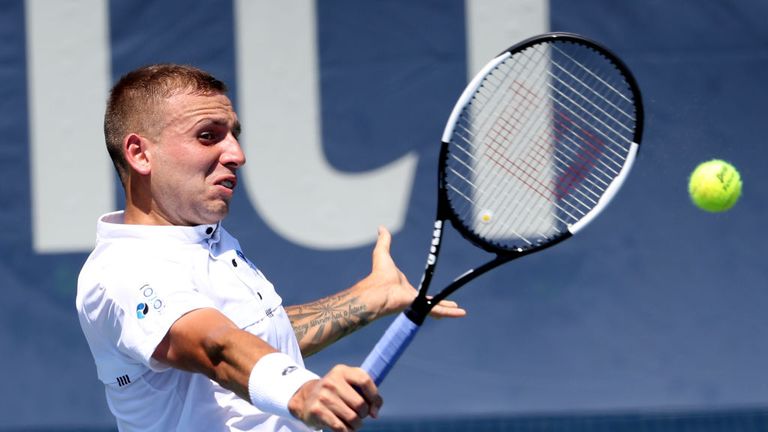 Dan Evans in action at the Rogers Cup 2019