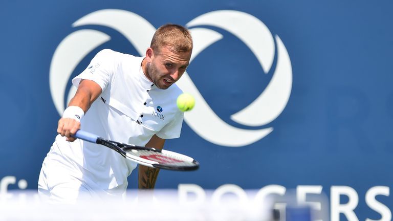 Dan Evans in action at the Rogers Cup in Montreal 