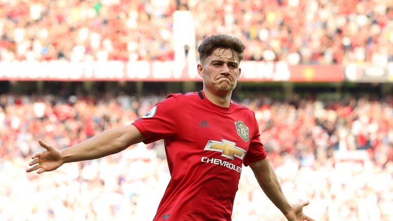 Daniel James celebrates his second-half equaliser