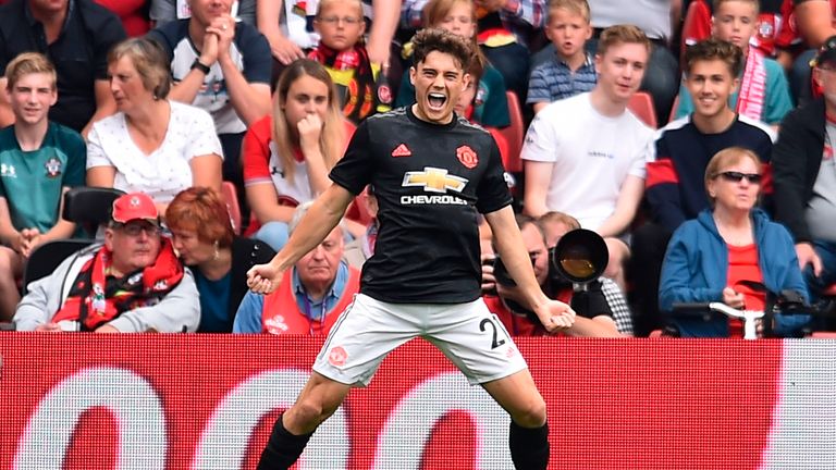 Daniel James celebrates his opener