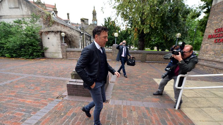 Dean Saunders arrives at Chester Magistrates' Court