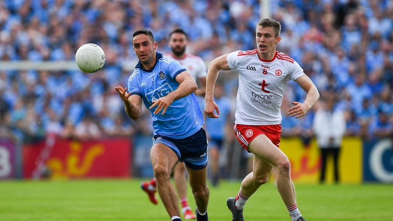 James McCarthy in action against Ben McDonnell