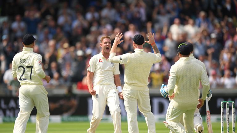 Stuart Broad in action for England