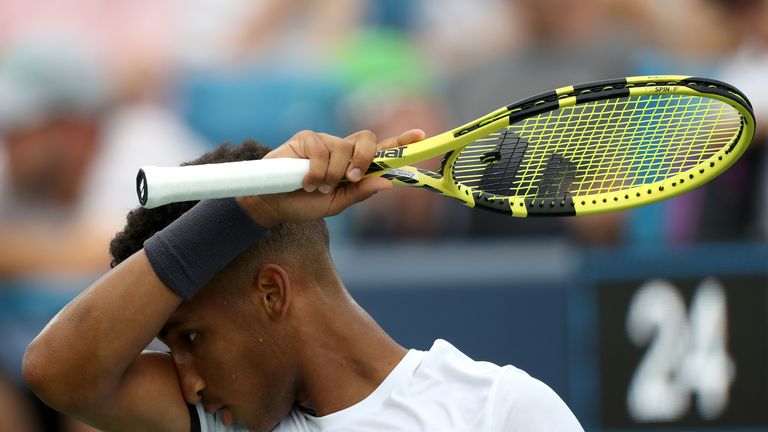 Felix Auger-Aliassime fell in the first round at the Cincinnati Masters
