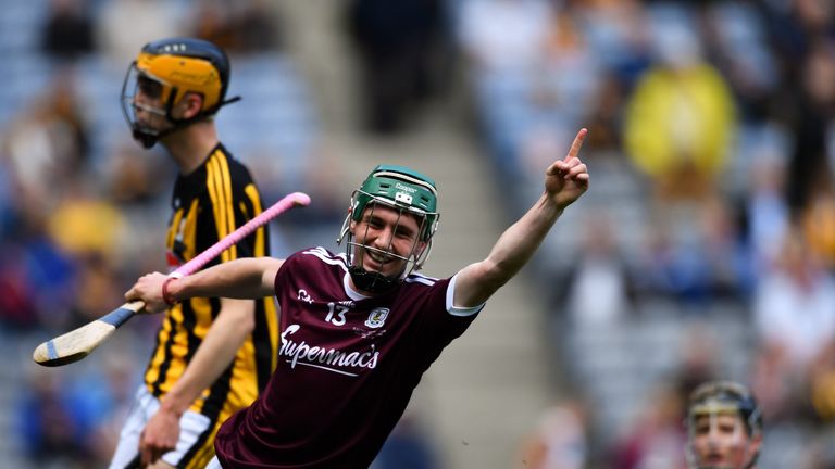 Ruben Davitt of Galway celebrates his first-half goal