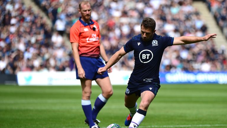 Greig Laidlaw kicks a penalty early in the first half  on Saturday