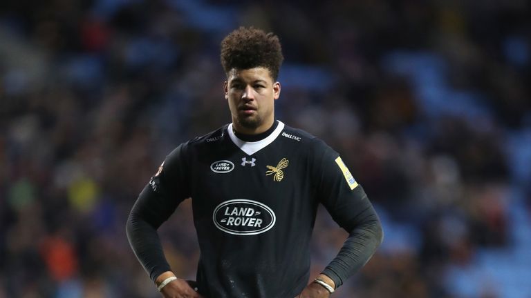 during the Aviva Premiership match between Wasps and Saracens at The Ricoh Arena on January 7, 2018 in Coventry, England.