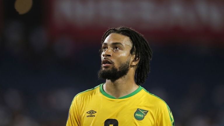 NASHVILLE, TN - JULY 03: Michael Hector of Jamaica during the 2019 CONCACAF Gold Cup Semi Final between Jamaica and United States of America at Nissan Stadium on July 3, 2019 in Nashville, Tennessee. (Photo by Matthew Ashton - AMA/Getty Images)