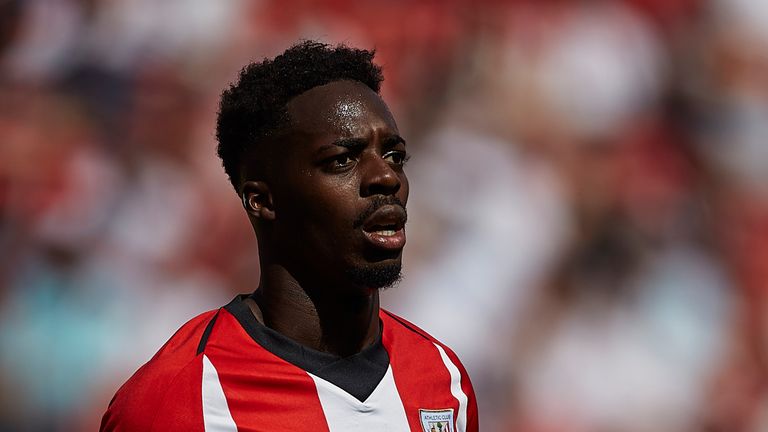 SEVILLE, SPAIN - MAY 18: Inaki Williams of Athletic Club looks on during the La Liga match between Sevilla FC and Athletic Club at Estadio Ramon Sanchez Pizjuan on May 18, 2019 in Seville, Spain. (Photo by Quality Sport Images/Getty Images)