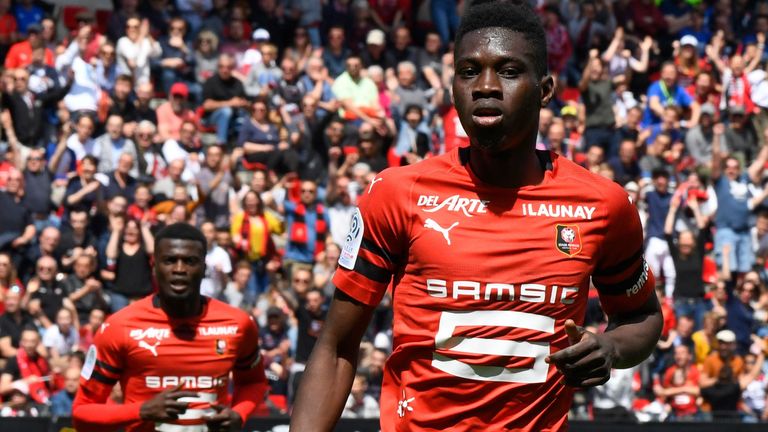 Ismaila Sarr in action for Rennes