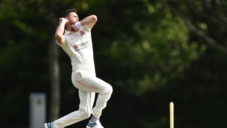 England seamer James Anderson in action for Lancashire Second XI against Durham