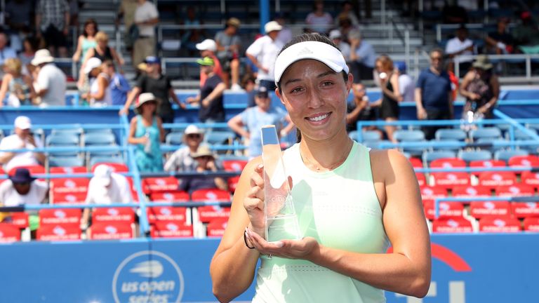 Jessica Pegula celebrating her victory at the Citi Open in Washington 