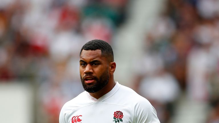 Joe Cokanasiga of England during the 2019 Quilter International between England and Wales at Twickenham Stadium on August 11, 2019 in London, England