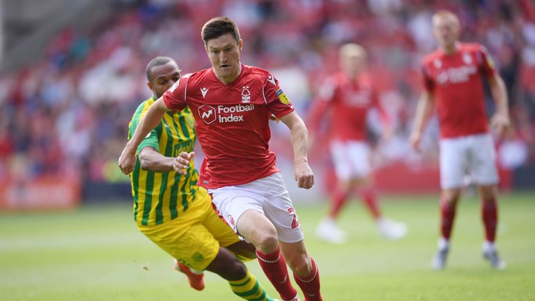 Joe Lolly in action for Nottingham Forest against West Brom
