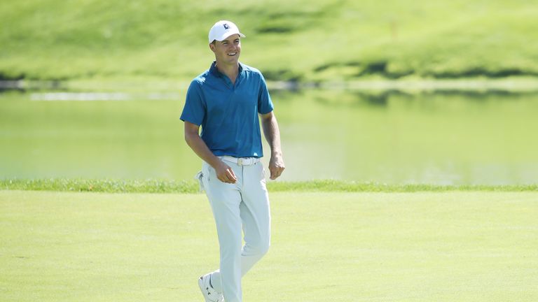 Jordan Spieth during the second round of The Northern Trust