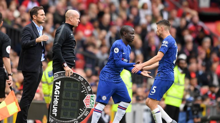 Jorginho began brightly but was replaced by N'Golo Kante after fading