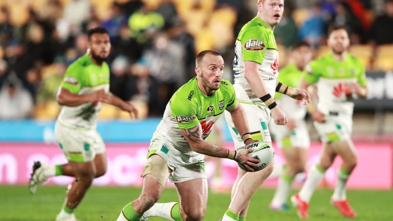 Josh Hodgson played his 100th NRL game on Friday as he led Canberra to a 46-12 thumping of the Warriors