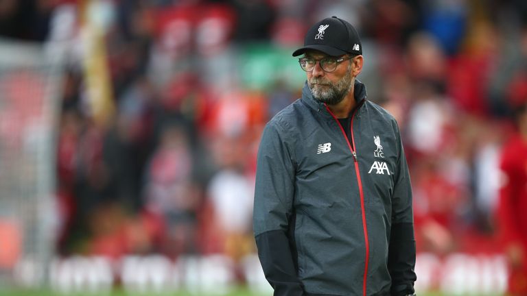 Liverpool manager Jurgen Klopp pictured of their Premier League season-opener between Liverpool and Norwich City