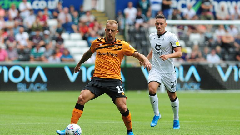 Kamil Grosicki in action during the Sky Bet Championship match between Swansea City and Hull City